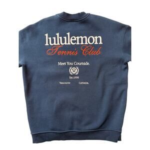 Lululemon navy blue tennis club embroidered crewneck - size small